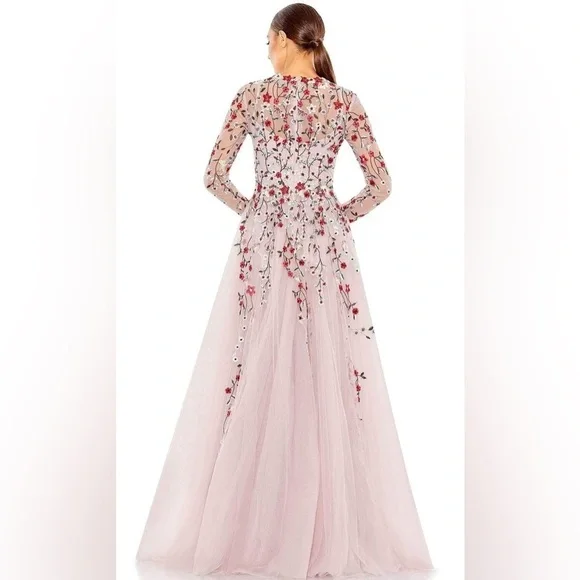 Mac Duggal 20334 NWT Elegant Floral Embroidered Gown - Picture 3 of 7